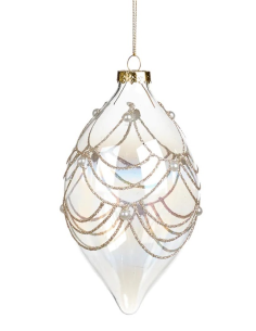 GOODWILL Pallina di vetro trasparente 10cm perline e glitter 3 variant 2