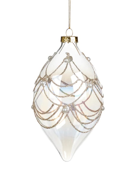 GOODWILL Pallina di vetro trasparente 10cm perline e glitter 3 variant