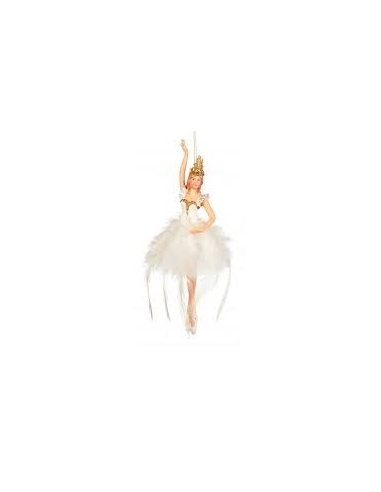 GOODWILL Ballerina Gatsby con piume bianche h18cm 2 varianti