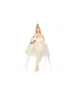 GOODWILL Ballerina Gatsby con piume bianche h18cm 2 varianti 2