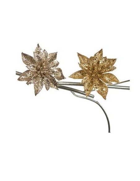 GOODWILL Stella di Natale con clip glitter oro champagne 8cm 2 variant