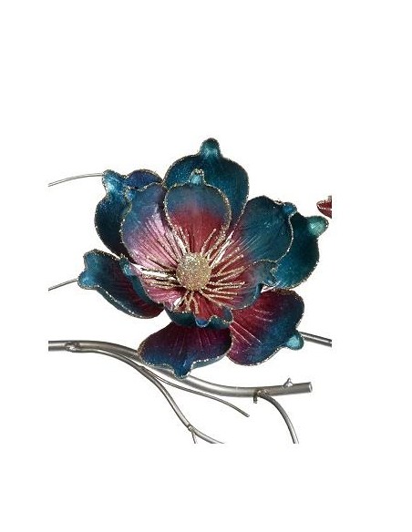 GOODWILL Fiore con clip magnolia blu fucsia 20cm