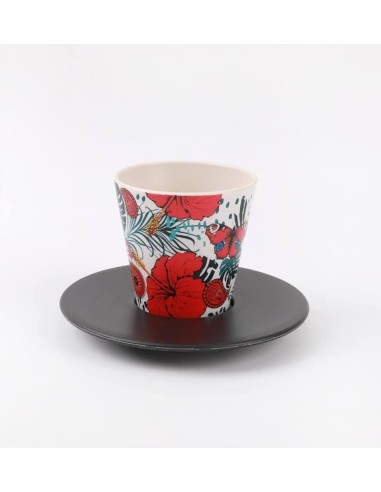 Set tazzina, cucchiaino e piattino caffè - 90 ml - Butterfly