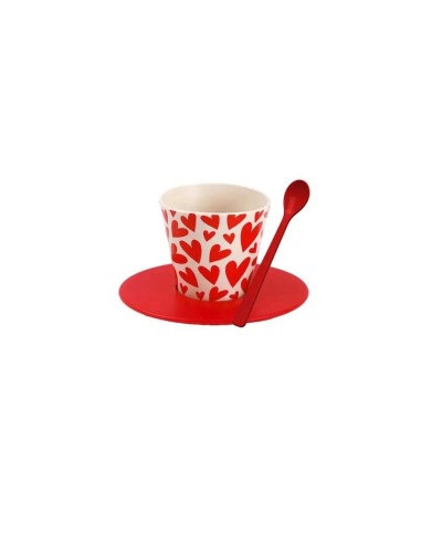 Set tazzina, cucchiaino e piattino caffè - 90 ml - Follow your heart