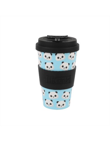 iTOTAL Tazza con tappo silicone 435 ml PANDA Pandastic