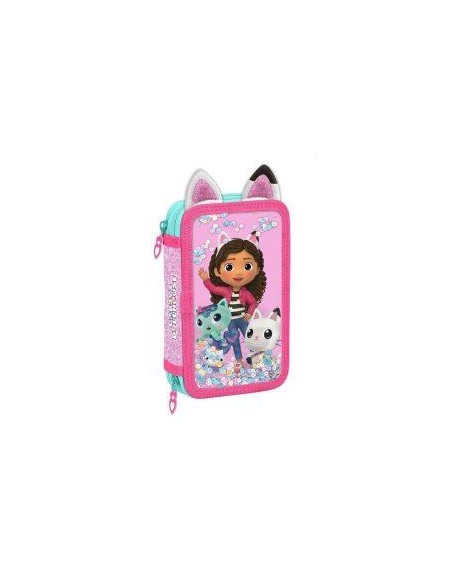 Astuccio 2 Scomparti on Orecchie GABBY'S DOLLHOUSE con cancelleria incusa