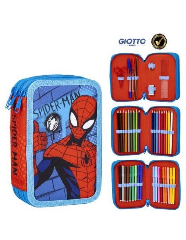 Astuccio 3 Scomparti SPIDERMAN con colori GIOTTO