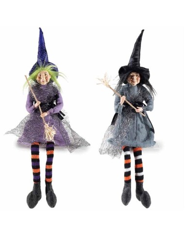 Strega Gambelunghe di Halloween H48cm 🧙‍♀️🕸️ 2 varianti