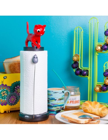 Portarotolo Gatto rosso con Topo