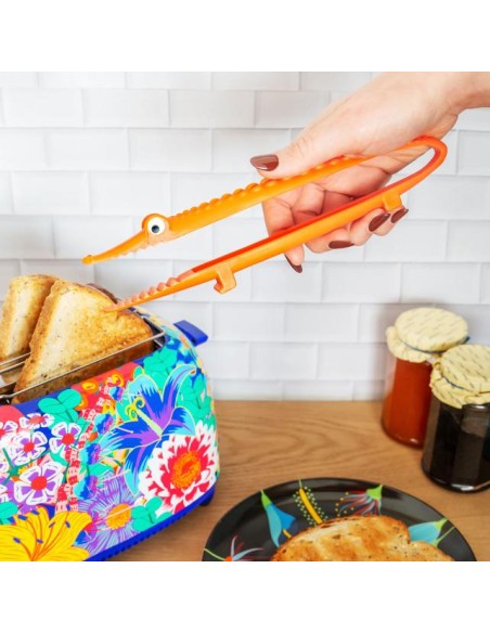 Cattura il gusto con stile: Pinza da cucina COCCODRILLO arancione 🐊