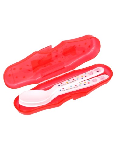 Set 2 posate con custodia da viaggio Peppa Pig | Diamante Rosa