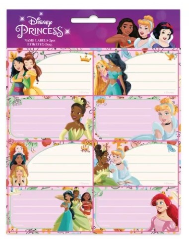 Set etichette adesive 16pz Principesse Disney