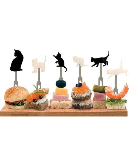LEGAMI Set 6 forchette per aperitivo GATTO 🐾🍴