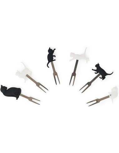 LEGAMI Set 6 forchette per aperitivo GATTO 🐾🍴