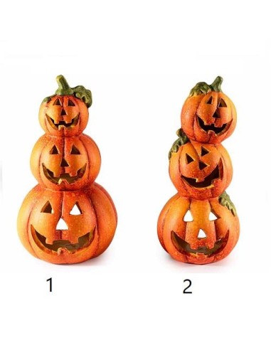 Zucche Porta Candela di Halloween H21,5cm 🎃🕯️ 2 varianti