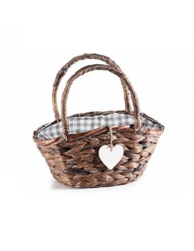 Cestino Intrecciato con Manici e Cuore Pendente H25cm 💕🧺