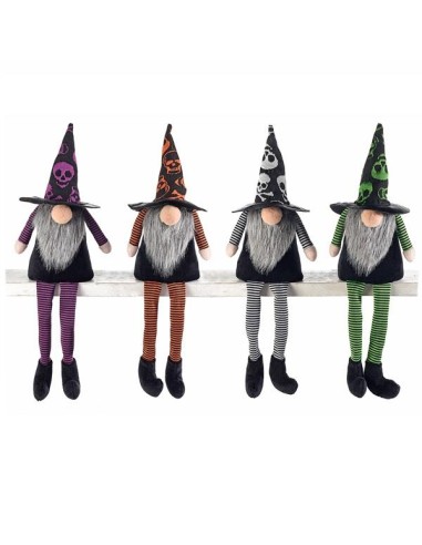 Gnomo gambelunghe di Halloween H33cm - 4 colori