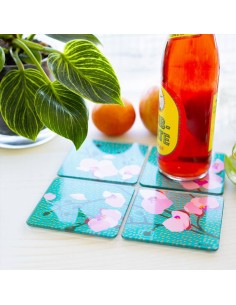 Set di 4 Sottobicchieri in Vetro ORCHID BLU – Eleganza e Protezione pe 2