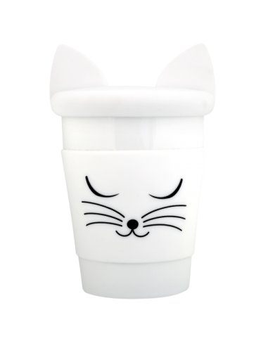 Tazza con Coperchio Gatto Bianco – Un Miao di Stile per le Tue Bevande