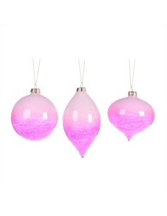 GOODWILL Pallina di vetro d.8cm sfumato rosa bianco - 3 varianti