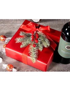 Rametto di Pino Innevato con Bacche Rosse - Decorazioni Natalizie 2