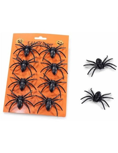 Ragni Neri in Plastica - 8pz 🕷️🖤 Per Scherzi o Decorare 🕸️🎃