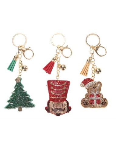 Portachiavi Natalizio con Strass e Pendenti 🎄 - 3 Varianti Festose!