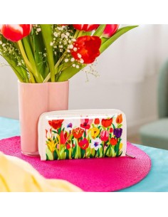 Portafoglio Grande 19 x 11 cm TULIPES – Fiori e Spazio Infinito! 2