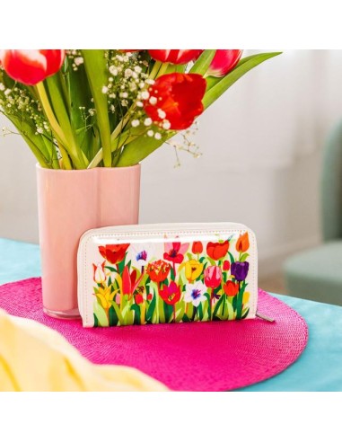 Portafoglio Grande 19 x 11 cm TULIPES – Fiori e Spazio Infinito!