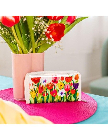 Portafoglio Grande 19 x 11 cm TULIPES – Fiori e Spazio Infinito!