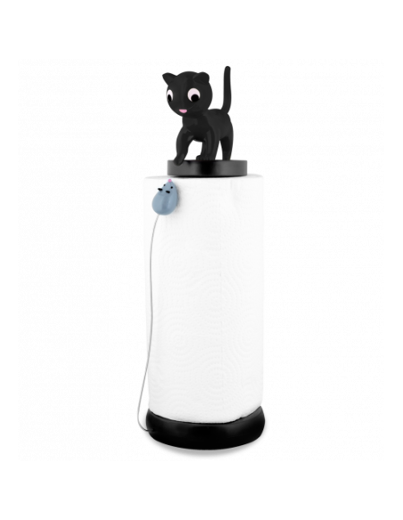 PYLONES Portarotolo Gatto nero con Topo