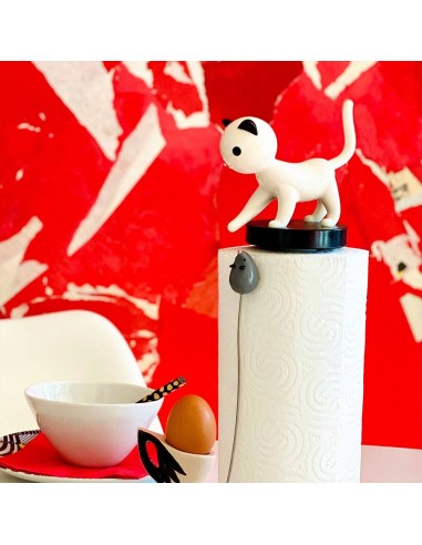 PYLONES Portarotolo Gatto bianco con Topo