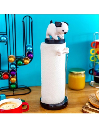 PYLONES Portarotolo Cane Bianco con Osso – Il Guardiano del Tuo Rotolo