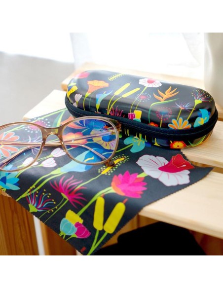 Custodia rigida per occhiali JARDIN FLEURI 🌺 | Diamante Rosa