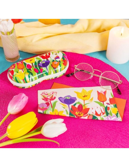 Custodia rigida per occhiali TULIPES 🌺 | Diamante Rosa