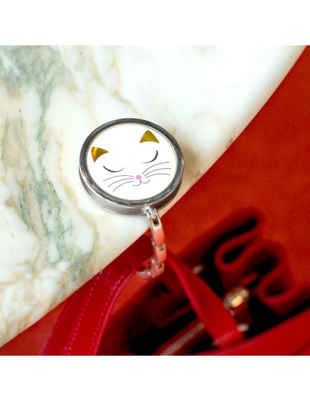 Gancio Appendiborsa Gatto Bianco – Eleganza e Divertimento in Ufficio