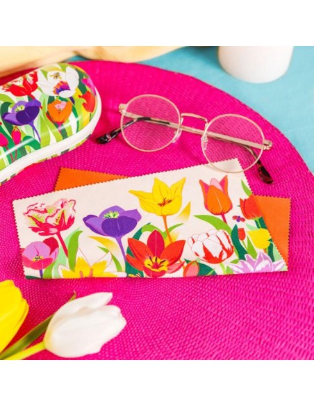 PYLONES Pannetto in Microfibra Tulipes - Eleganza Floreale per Occhial