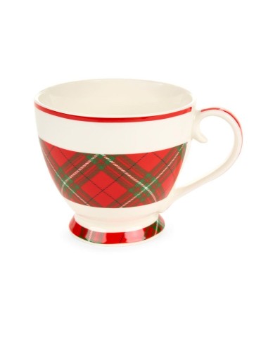 Tazza in Porcellana Tartan 400ml - Calore natalizio per ogni bevanda! 