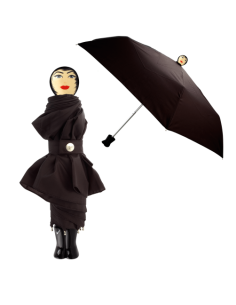 Ombrello pieghevole dama nera | Diamante Rosa