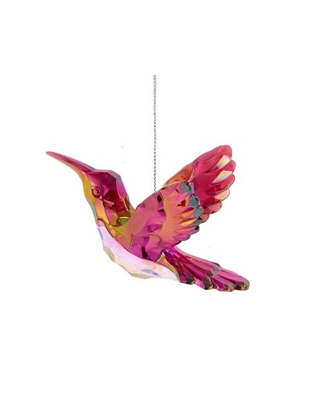 Decorazione 3D Colibrì Iridescente Rosa Fucsia