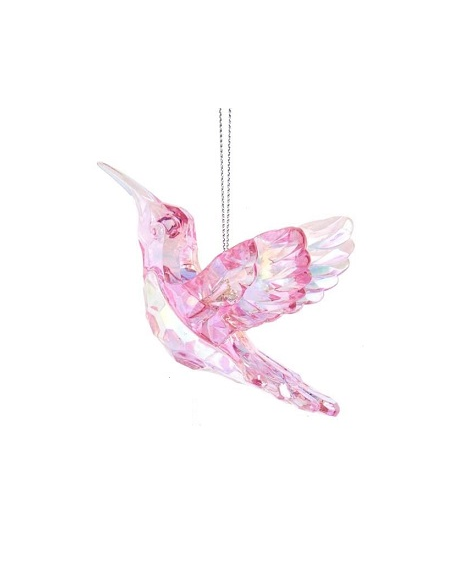 Decorazione 3D Colibrì Iridescente Rosa Fucsia