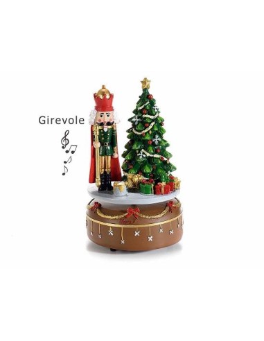 Carillon Schiaccianoci con Albero di Natale h17cm - Magia Musicale