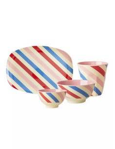 Cucchiaio da insalata in melamina - Candy Stripes Rice - Diamante Rosa 2