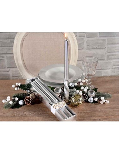 Set 2 Candele a Stelo Twist Argento ✨