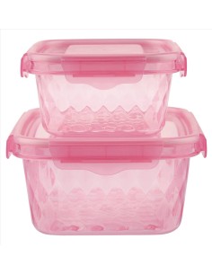 Set di 2 contenitori rosa ermetici Miss Etoile ~ Diamante Rosa