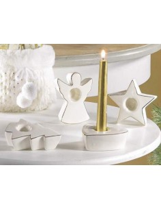 Portacandela Natalizio in Porcellana Bianca e Oro - 4 Varianti 🎄✨ 2