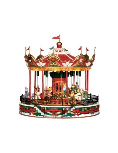 LEMAX Santa Carousel Giostra Carosello con 4.5V (EU) 34682