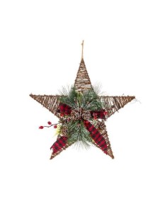 Stella in Vimini con Fiocco - Decorazione Natalizia per la Tua Porta!