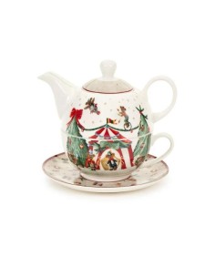 Tea for One Circus Bear Wonderland - Set da tè Natalizio con Scatola R