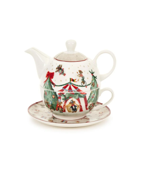 Tea for One Circus Bear Wonderland - Set da tè Natalizio con Scatola R
